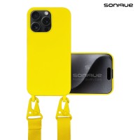 Θήκη Σιλικόνης με Strap CarryHang Sonique Apple iPhone 15 Pro Max Κίτρινο