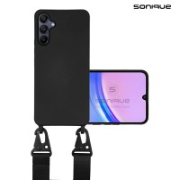 Θήκη Σιλικόνης με Strap CarryHang Sonique Samsung Galaxy A15 4G / Galaxy A15 5G Μαύρο