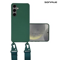 Θήκη Σιλικόνης με Strap CarryHang Sonique Samsung Galaxy S24 Πράσινο Σκούρο