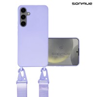 Θήκη Σιλικόνης με Strap CarryHang Sonique Samsung Galaxy S24 Plus Λιλά