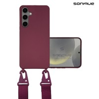 Θήκη Σιλικόνης με Strap CarryHang Sonique Samsung Galaxy S24 Plus Μπορντό