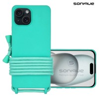 Θήκη Σιλικόνης με Κορδόνι CarryHang Sonique Apple iPhone 15 Γαλάζιο