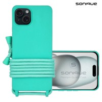 Θήκη Σιλικόνης με Κορδόνι CarryHang Sonique Apple iPhone 15 Plus Γαλάζιο