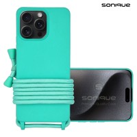 Θήκη Σιλικόνης με Κορδόνι CarryHang Sonique Apple iPhone 15 Pro Max Γαλάζιο