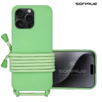 Θήκη Σιλικόνης με Κορδόνι CarryHang Sonique Apple iPhone 15 Pro Max Πράσινο Ανοιχτό