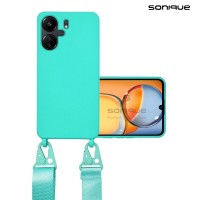 Θήκη Σιλικόνης με Strap CarryHang Sonique Xiaomi Redmi 13C 4G / Redmi 13C 5G / Poco C65 4G Γαλάζιο