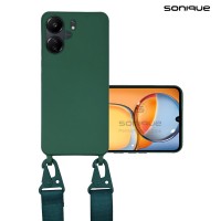 Θήκη Σιλικόνης με Strap CarryHang Sonique Xiaomi Redmi 13C 4G / Redmi 13C 5G / Poco C65 4G Πράσινο Σκούρο