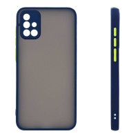 Θήκη Σιλικόνης Color Button Bumper Sonique Samsung Galaxy A71 Μπλέ
