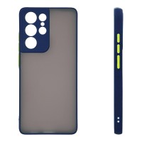 Θήκη Σιλικόνης Color Button Bumper Sonique Samsung Galaxy S21 Ultra Μπλέ