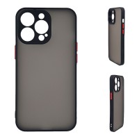 Θήκη Σιλικόνης Color Button Bumper Sonique Apple iPhone 15 Pro Μαύρο