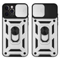 Θήκη Ring Armor CamPro Sonique για Apple iPhone 12 Pro Max Ασημί