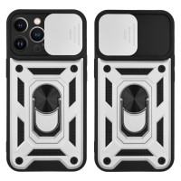 Θήκη Ring Armor CamPro Sonique για Apple iPhone 13 Pro Ασημί