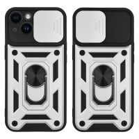 Θήκη Ring Armor CamPro Sonique για Apple iPhone 14 Ασημί
