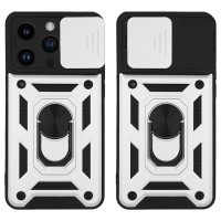 Θήκη Ring Armor CamPro Sonique για Apple iPhone 14 Pro Ασημί