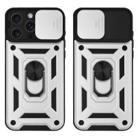 Θήκη Ring Armor CamPro Sonique για Apple iPhone 15 Pro Max Ασημί