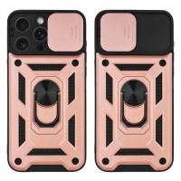 Θήκη Ring Armor CamPro Sonique για Apple iPhone 15 Pro Max Ροζ Χρυσό