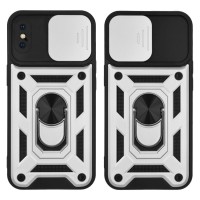 Θήκη Ring Armor CamPro Sonique για Apple iPhone X / iPhone XS Ασημί