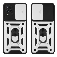 Θήκη Ring Armor CamPro Sonique για Samsung Galaxy A12 Ασημί