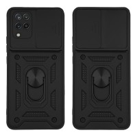 Θήκη Ring Armor CamPro Sonique για Samsung Galaxy A12 Μαύρο