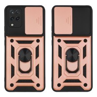 Θήκη Ring Armor CamPro Sonique για Samsung Galaxy A12 Ροζ Χρυσό
