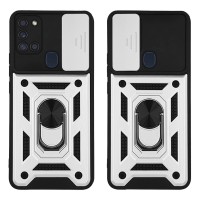Θήκη Ring Armor CamPro Sonique για Samsung Galaxy A21s Ασημί