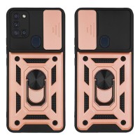 Θήκη Ring Armor CamPro Sonique για Samsung Galaxy A21s Ροζ Χρυσό