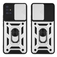 Θήκη Ring Armor CamPro Sonique για Samsung Galaxy A51 Ασημί