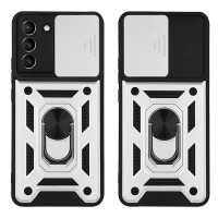 Θήκη Ring Armor CamPro Sonique για Samsung Galaxy S21 Ασημί