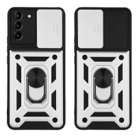 Θήκη Ring Armor CamPro Sonique για Samsung Galaxy S21 Plus Ασημί