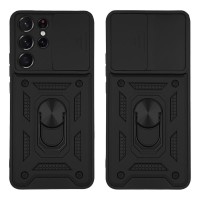 Θήκη Ring Armor CamPro Sonique για Samsung Galaxy S21 Ultra Μαύρο