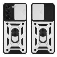 Θήκη Ring Armor CamPro Sonique για Samsung Galaxy S22 Ασημί