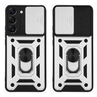 Θήκη Ring Armor CamPro Sonique για Samsung Galaxy S22 Plus Ασημί