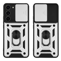 Θήκη Ring Armor CamPro Sonique για Samsung Galaxy S23 Ασημί