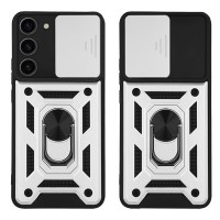 Θήκη Ring Armor CamPro Sonique για Samsung Galaxy S23 Plus Ασημί