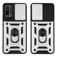 Θήκη Ring Armor CamPro Sonique για Xiaomi Redmi 9T Ασημί