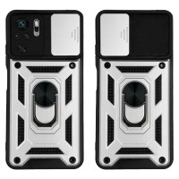 Θήκη Ring Armor CamPro Sonique για Xiaomi Redmi Note 10 / Redmi Note 10s / Poco M5s Ασημί