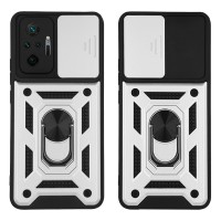 Θήκη Ring Armor CamPro Sonique για Xiaomi Redmi Note 10 Pro Ασημί