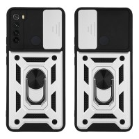Θήκη Ring Armor CamPro Sonique για Xiaomi Redmi Note 8 / Redmi Note 8 2021 Ασημί