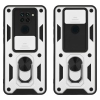 Θήκη Ring Armor CamPro Sonique για Xiaomi Redmi Note 9 Ασημί