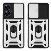Θήκη Ring Armor CamPro Sonique Realme C55 Ασημί