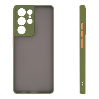 Θήκη Σιλικόνης Color Button Bumper Sonique Samsung Galaxy S21 Ultra Πράσινο Ανοιχτό