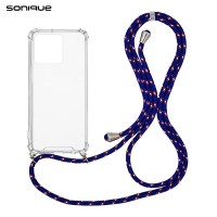 Θήκη Σιλικόνης με Κορδόνι Sonique Armor Clear Realme C51 / Realme C53 / Realme Note 50 4G Rainbow Μπλε