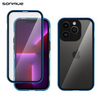 Μαγνητική Μεταλλική Θήκη 360° Full Protector Sonique για Apple iPhone 14 Pro Max Μπλέ