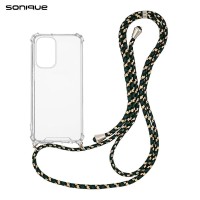 Θήκη Σιλικόνης με Κορδόνι Sonique Armor Clear Xiaomi Poco F5 5G Rainbow Πράσινο
