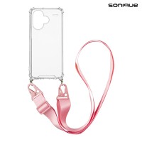 Θήκη Σιλικόνης με Strap Sonique Armor Clear Xiaomi Redmi Note 13 Pro Plus 5G Ροζ