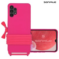 Θήκη Σιλικόνης με Κορδόνι CarryHang Sonique Samsung Galaxy A13 4G Φούξια