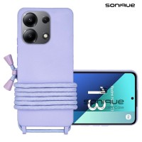 Θήκη Σιλικόνης με Κορδόνι CarryHang Sonique Xiaomi Redmi Note 13 4G Λιλά