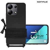 Θήκη Σιλικόνης με Κορδόνι CarryHang Sonique Xiaomi Redmi Note 13 4G Μαύρο