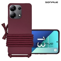 Θήκη Σιλικόνης με Κορδόνι CarryHang Sonique Xiaomi Redmi Note 13 4G Μπορντό