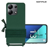 Θήκη Σιλικόνης με Κορδόνι CarryHang Sonique Xiaomi Redmi Note 13 4G Πράσινο Σκούρο